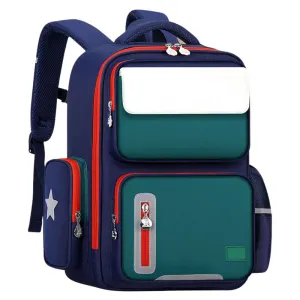 41Cm Durable And Waterproof Kid'S School Backpack Md-37 Green And Blue