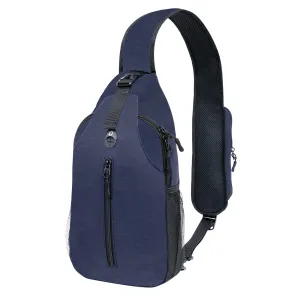 angel wish Sling-Bag Crossbody-Bag Women-Men Backpack-Daypack - Hiking Chest Travel with Water Bottle Pocket Navy Blue