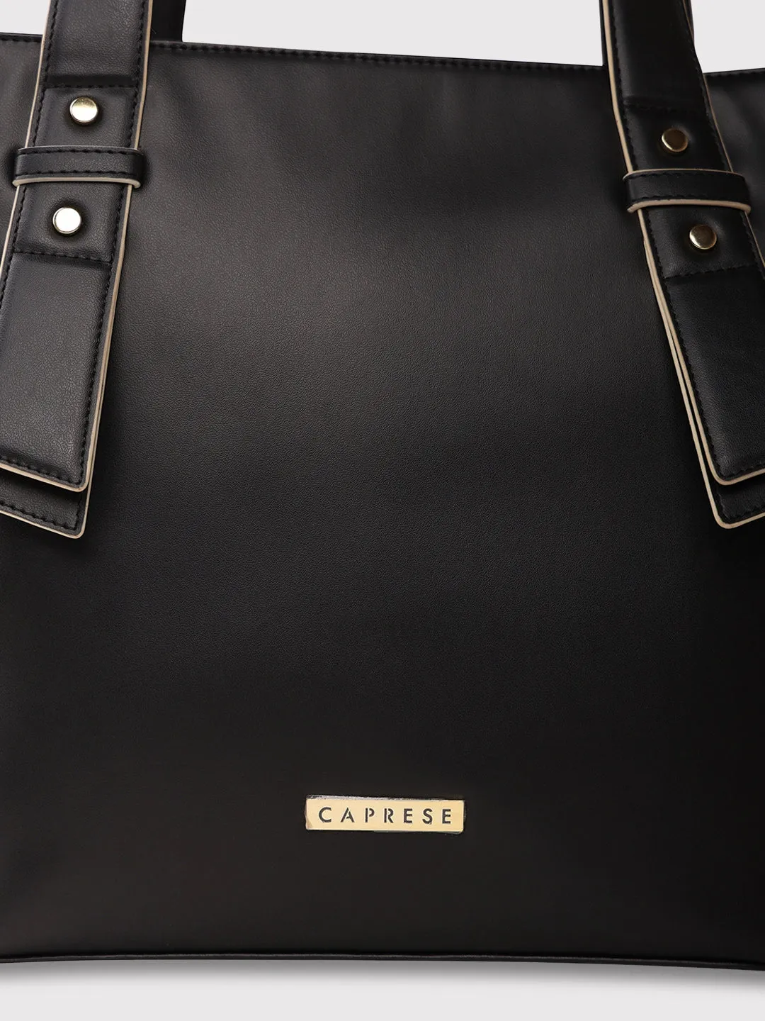 Caprese Amelia Tote Medium Solid Women'S Office Handbag Black
