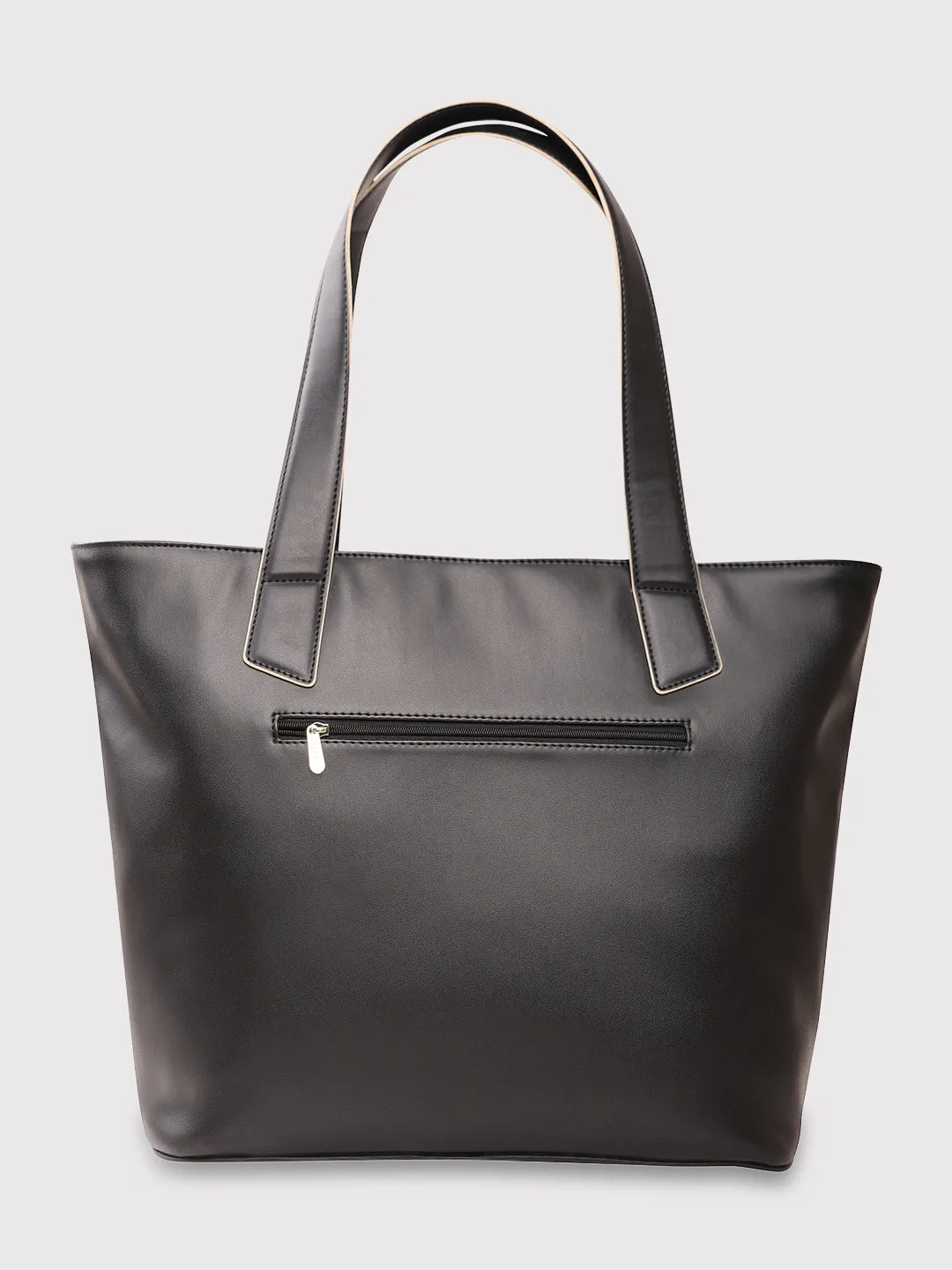 Caprese Amelia Tote Medium Solid Women'S Office Handbag Black