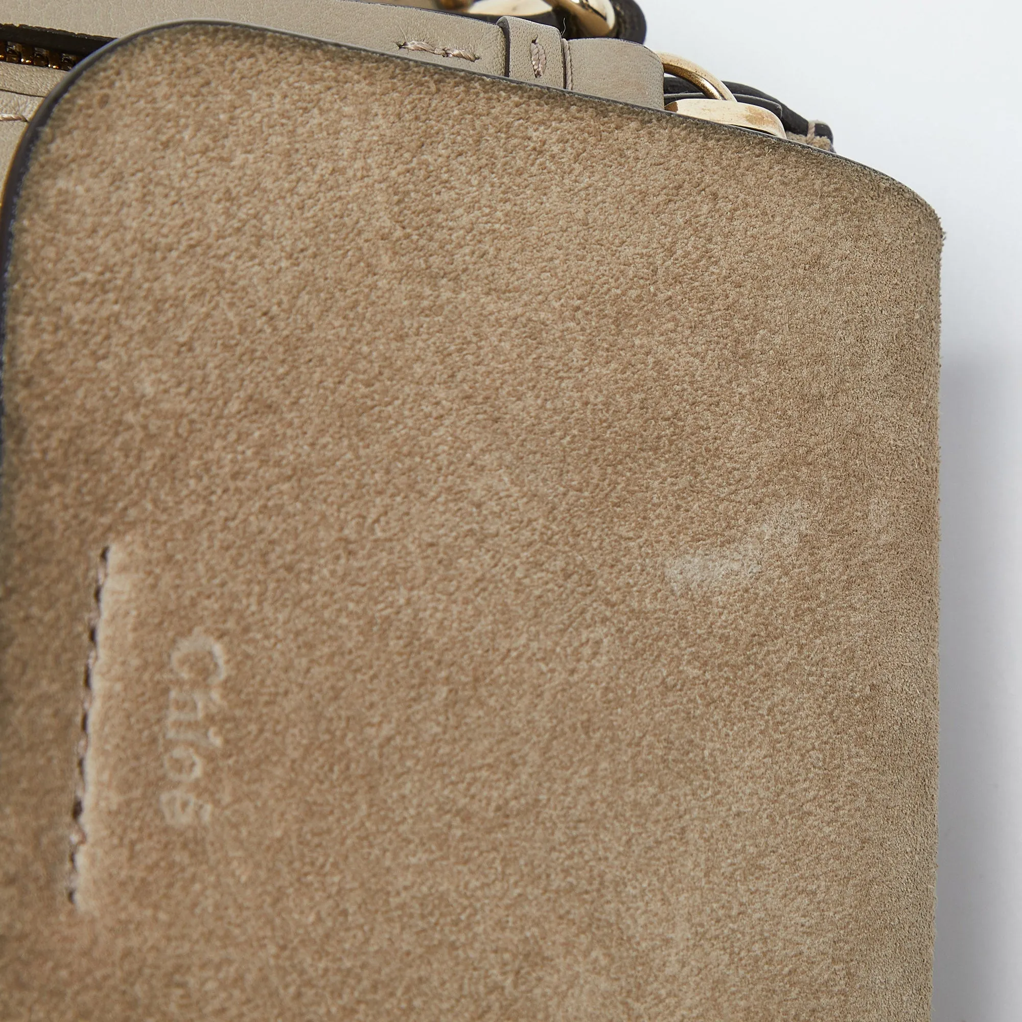 Chloe Beige Leather And Suede Mini Faye Daye Backpack