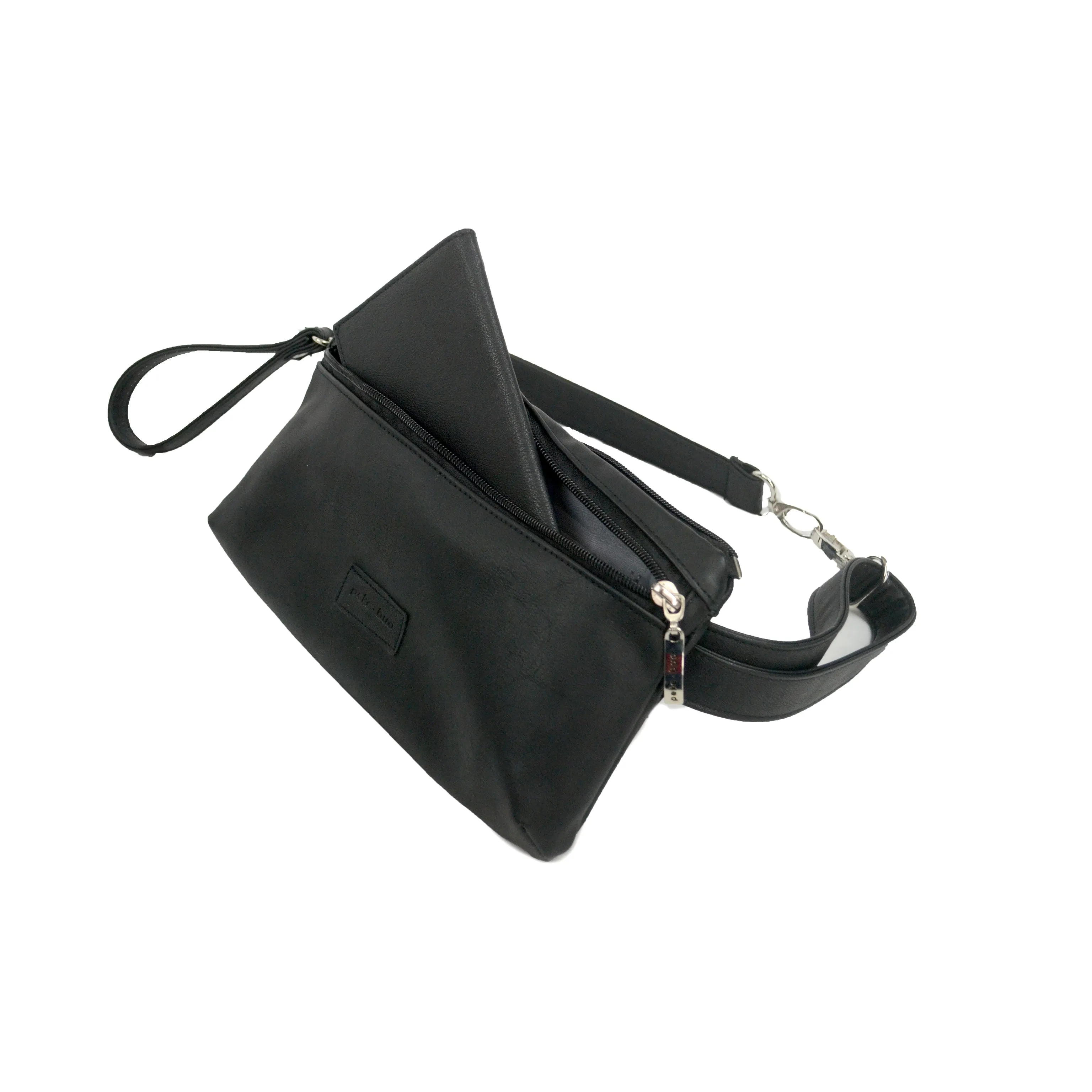 Convertible set, Modern Woman Bundle: Tote, Peke-pak   Wallet in Vegan Leather and Nylon | Camel | Black | Gray