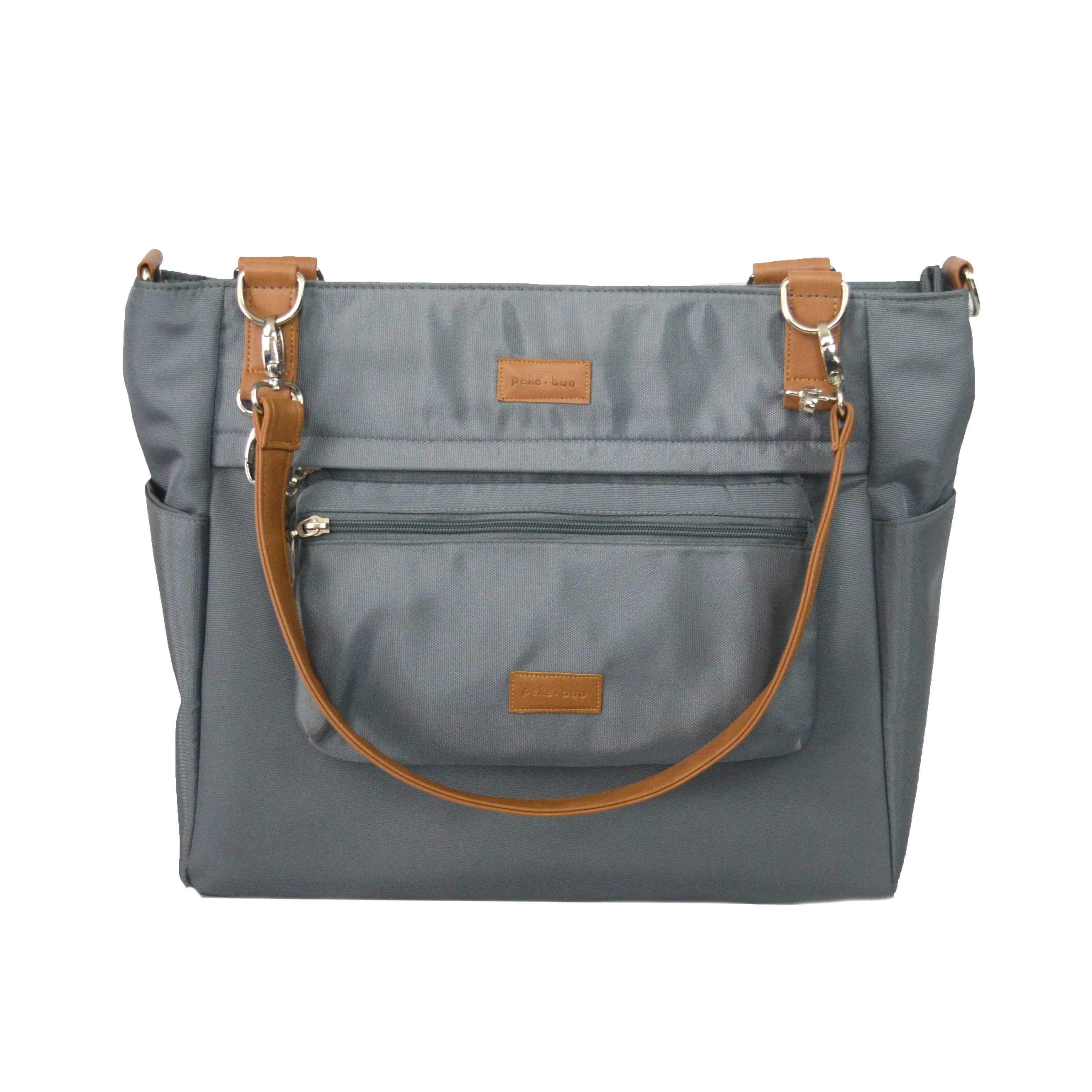 Convertible set, Modern Woman Bundle: Tote, Peke-pak   Wallet in Vegan Leather and Nylon | Camel | Black | Gray