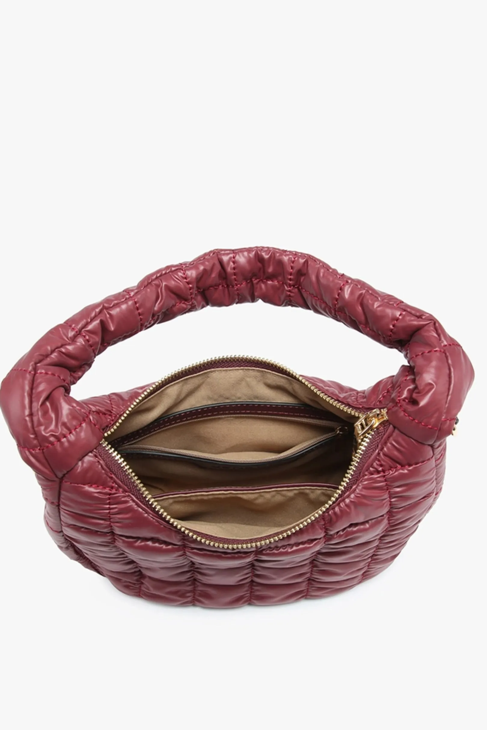 DEAL Hot To Go Burgundy Puff Tote Shoulder Bag