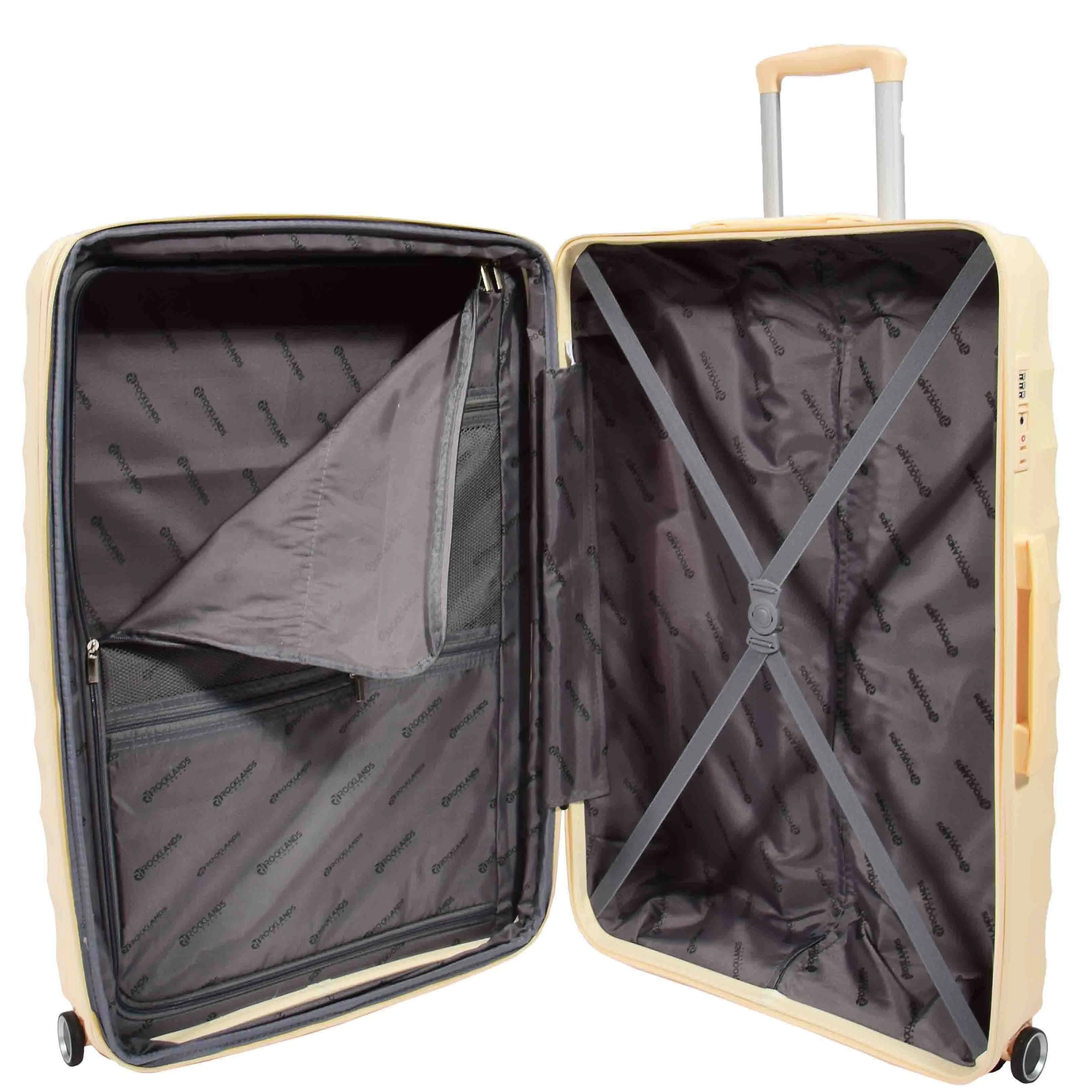 DR541 Expandable ABS Luggage With 8 Wheels Off White