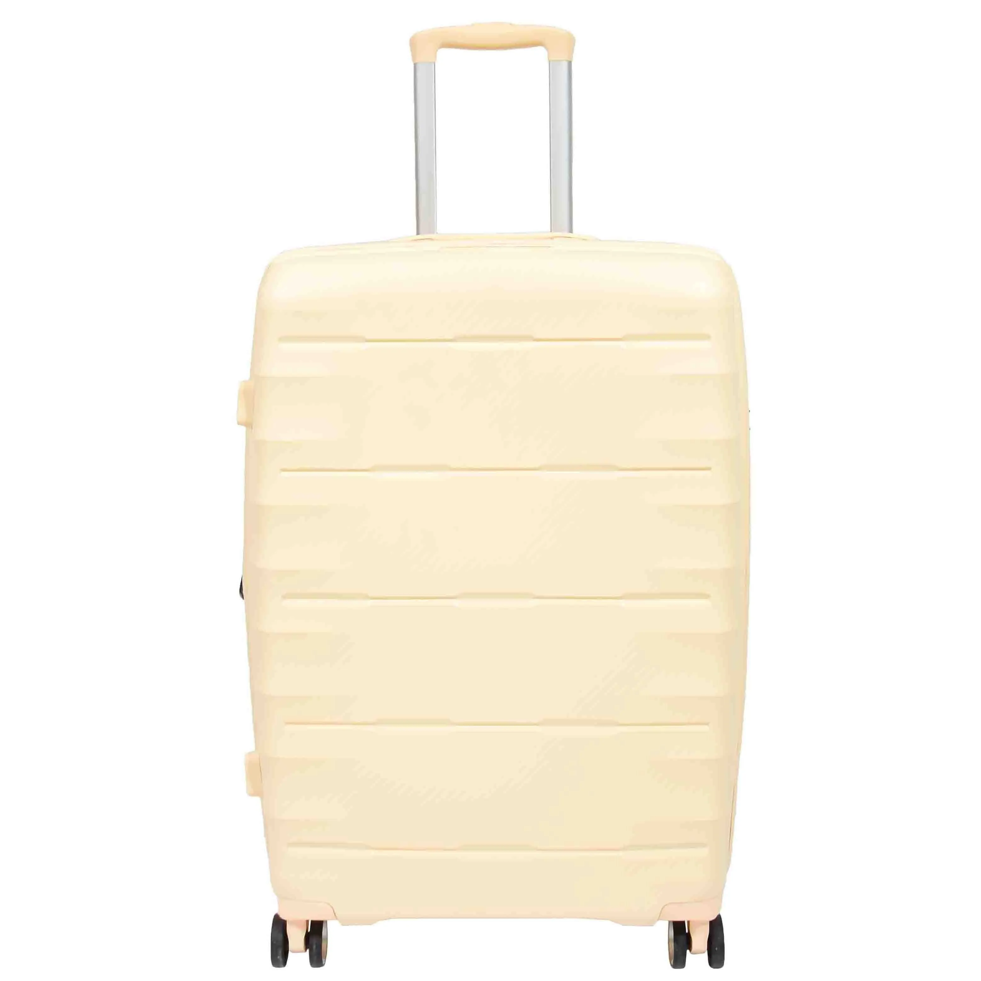 DR541 Expandable ABS Luggage With 8 Wheels Off White