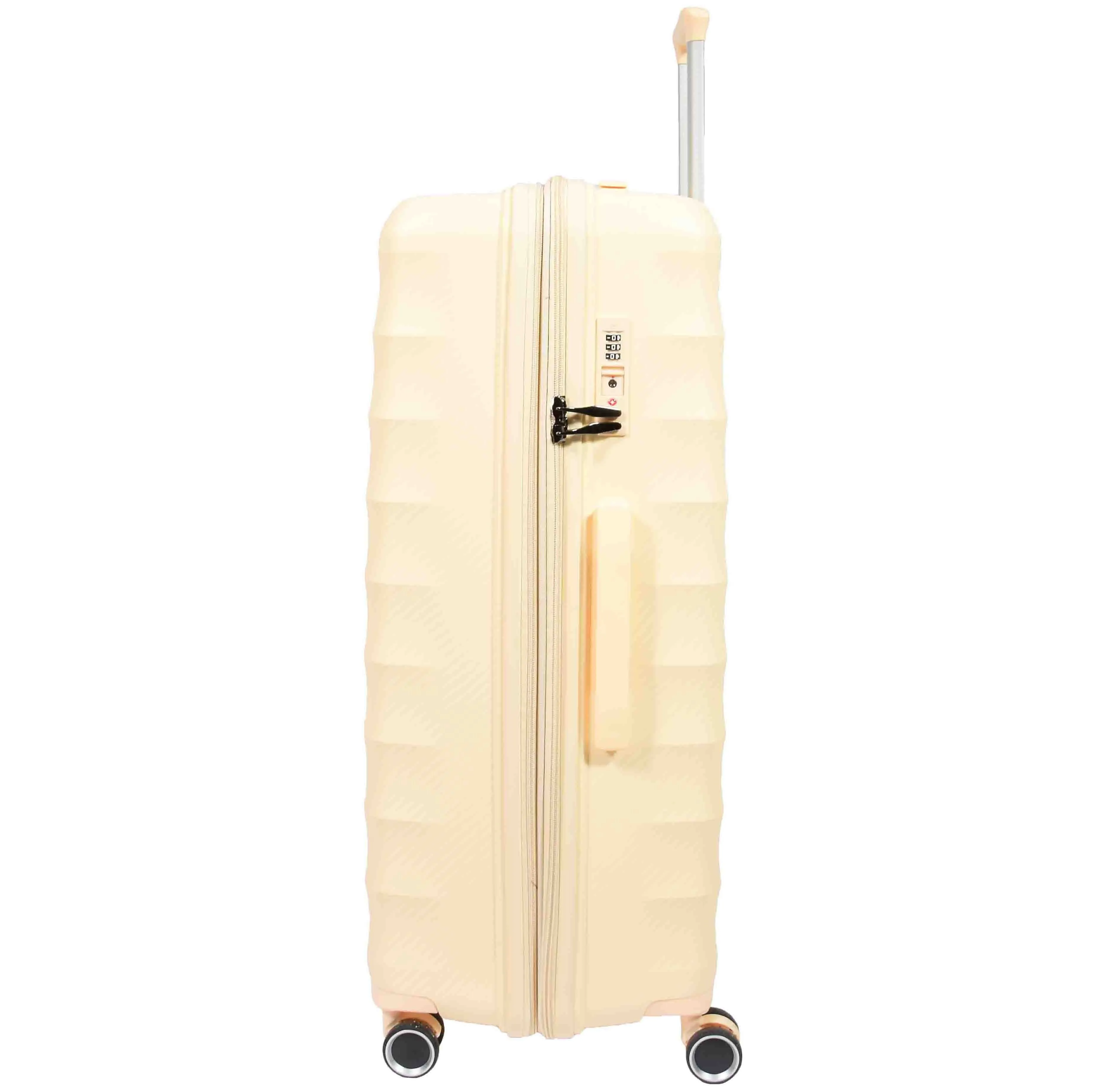 DR541 Expandable ABS Luggage With 8 Wheels Off White