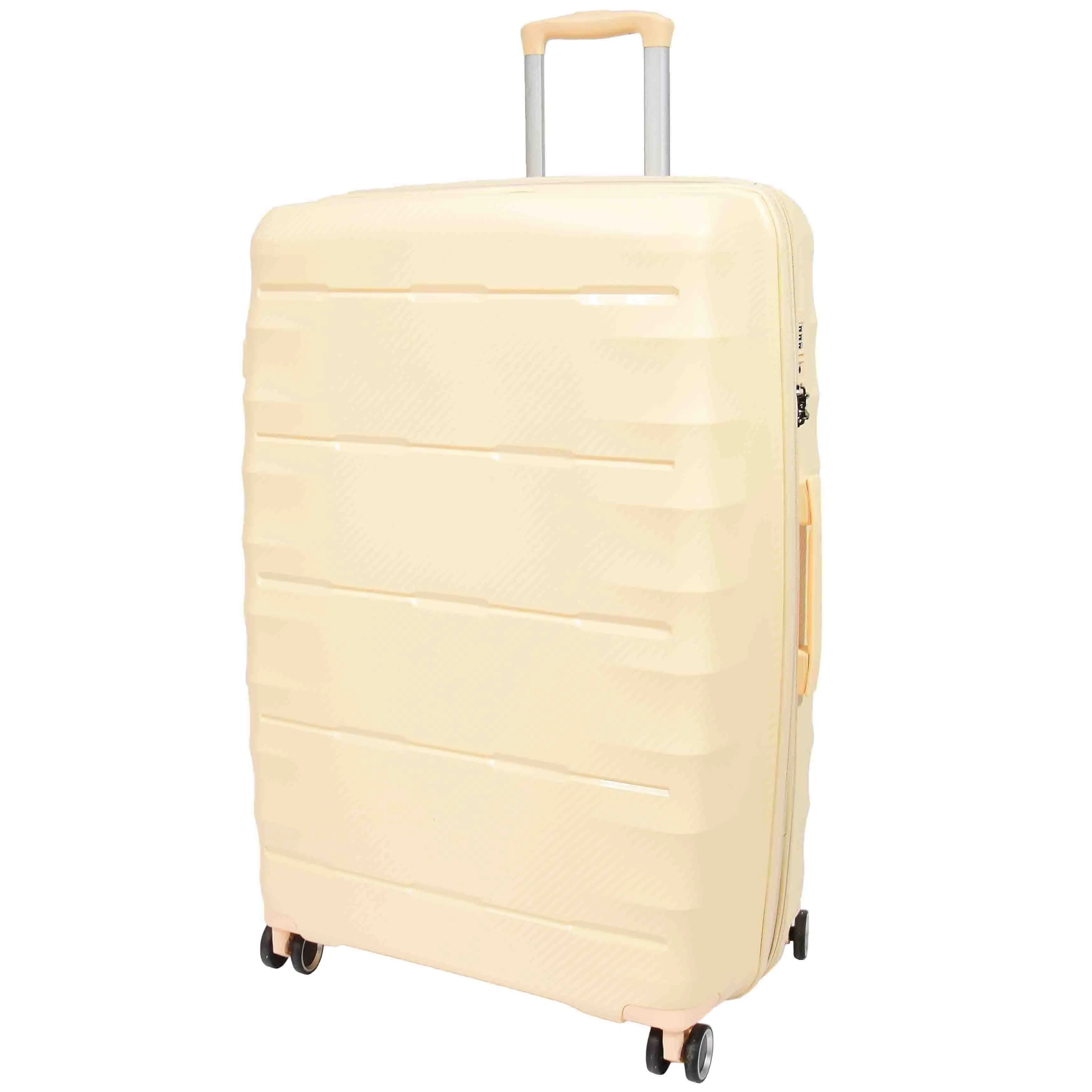 DR541 Expandable ABS Luggage With 8 Wheels Off White