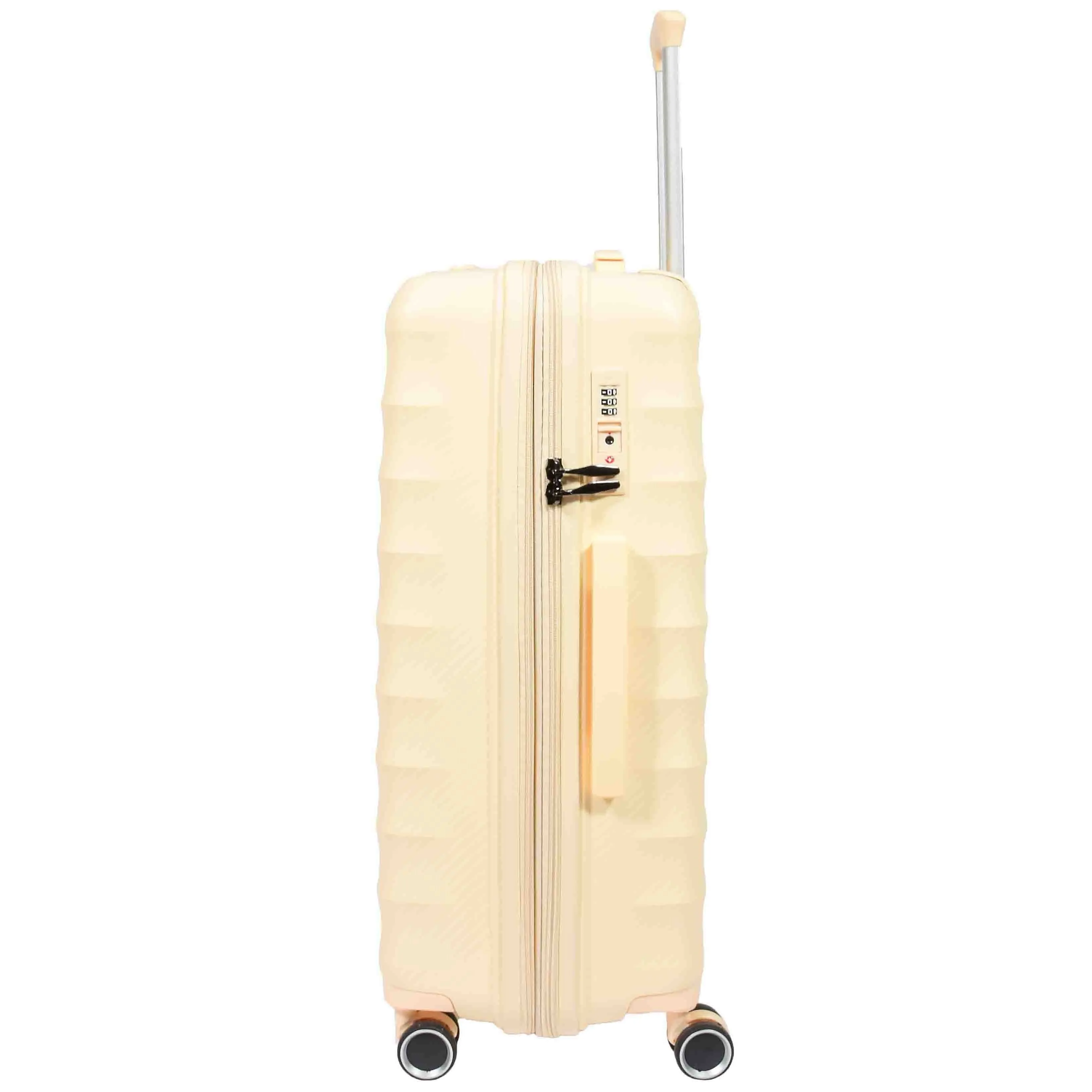 DR541 Expandable ABS Luggage With 8 Wheels Off White