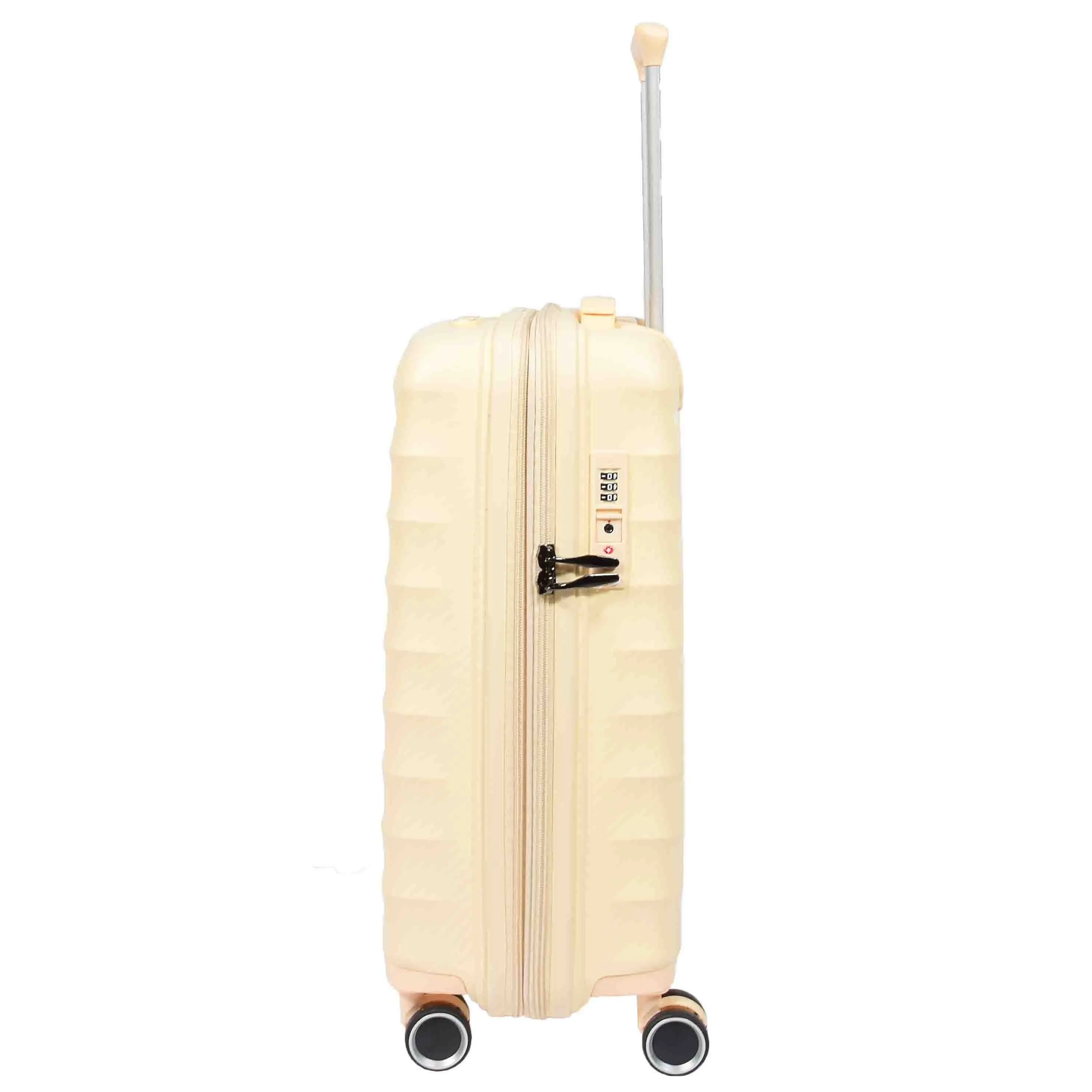 DR541 Expandable ABS Luggage With 8 Wheels Off White