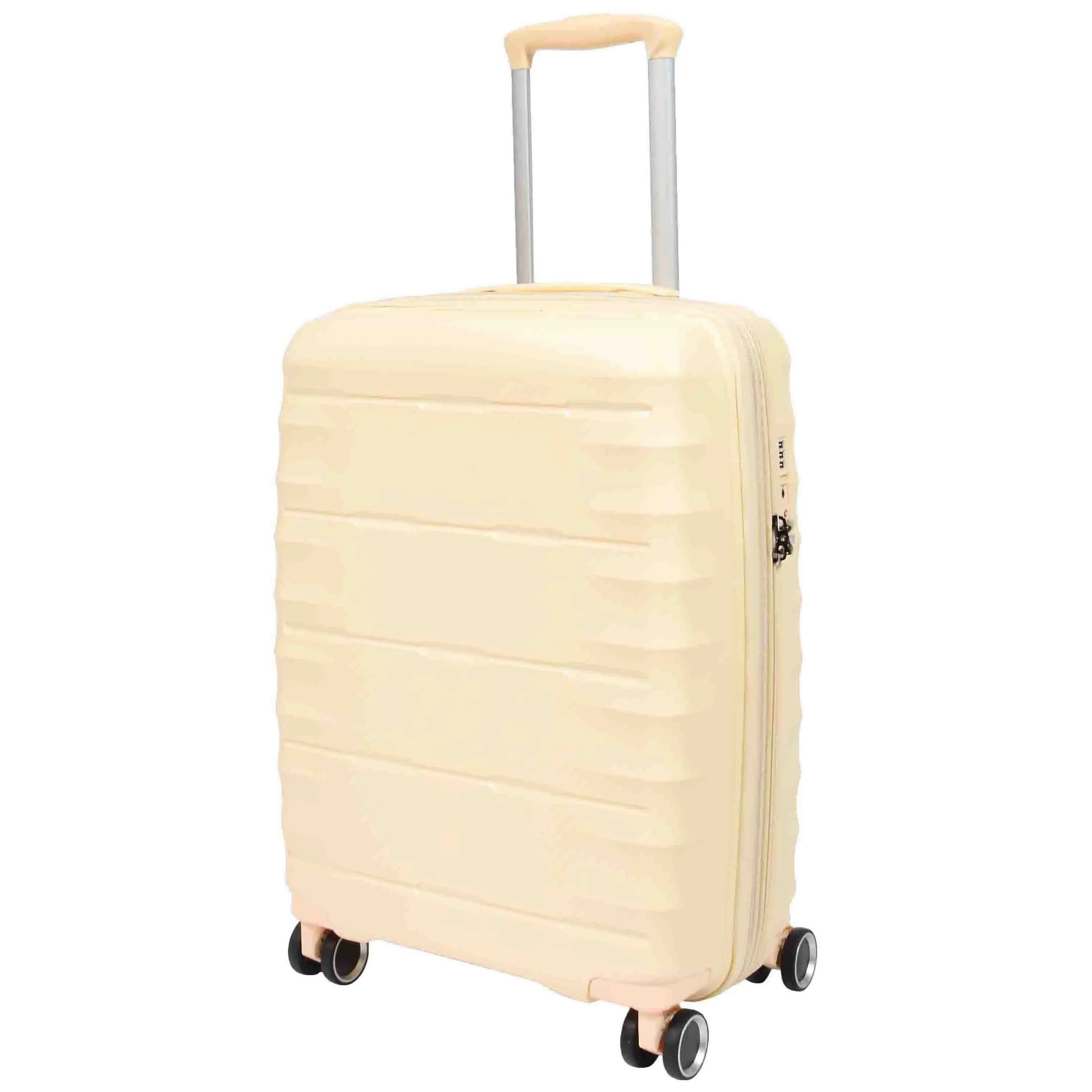 DR541 Expandable ABS Luggage With 8 Wheels Off White
