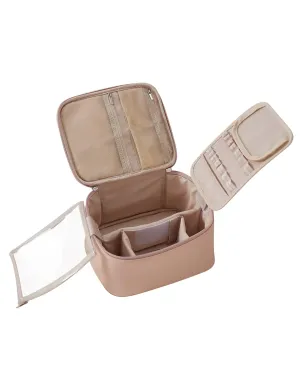 EACHY Travel Makeup Bag, Large Capacity Makeup Case, Travel Toiletry Bag for Women With Makeup Brush Organizer