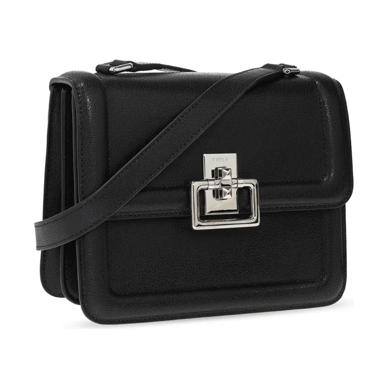 Furla Villa Small Leather Crossbody Bag - Nero Black