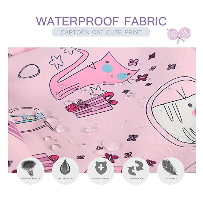 Kids Backpack Waterproof Pink Cartoon Cat School Backpack Book bag for Girls