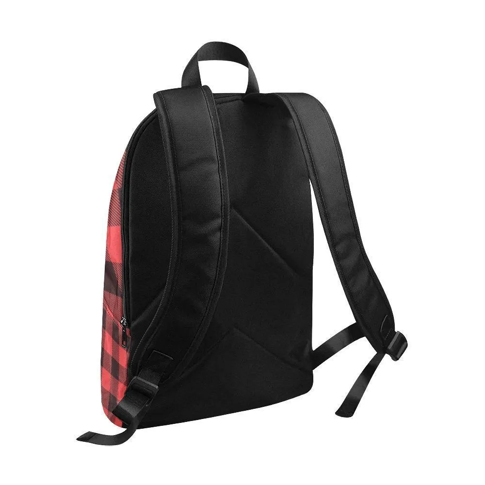 Laptop Backpack (Nylon) - Black & Red Plaid
