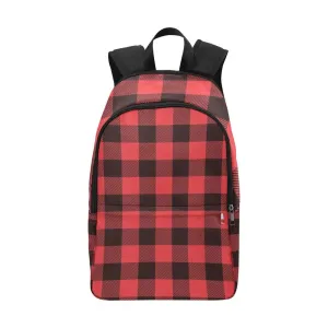 Laptop Backpack (Nylon) - Black & Red Plaid