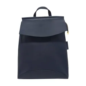 MANDAVA Genuine Leather Women's Casual Backpack Lightweight Travel Bag for Ladies with Adjustable Strap (Blue)