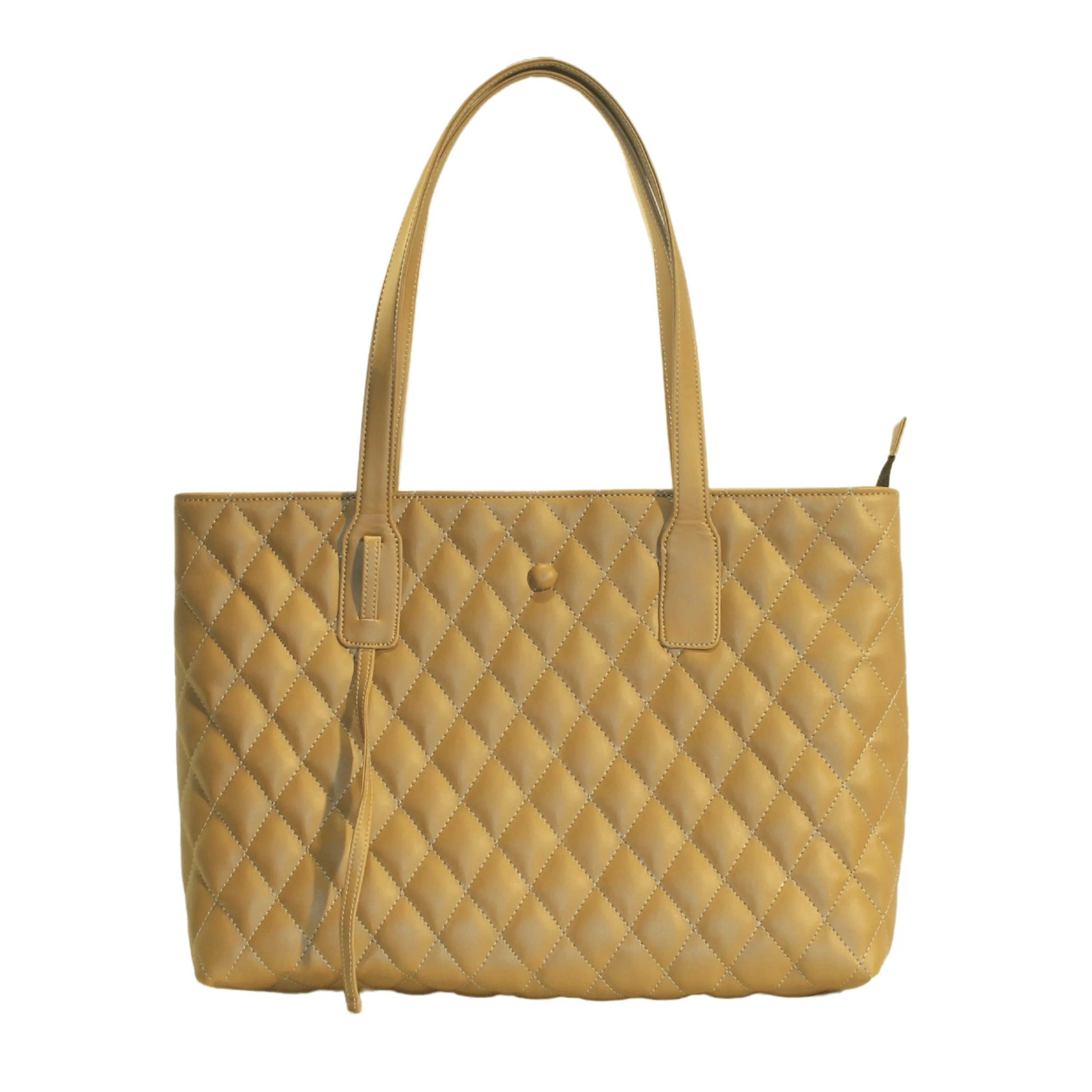 Quilted Vegan Leather Tote Bag