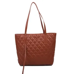 Quilted Vegan Leather Tote Bag