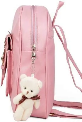 SaleBox® Fashion Girls 3-PCS Fashion Cute Stylish Leather Backpack & Sling Bag Set for Women, School & College Girls/Leather Bagpack Set for Women Ideal for All Age Group