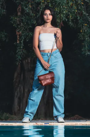 Tampa brown women's leather crossbody bag