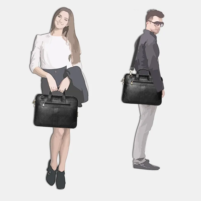 The Clownfish 15.6 inch Laptop Bag - Padded Compartment | Adjustable Strap | Brown