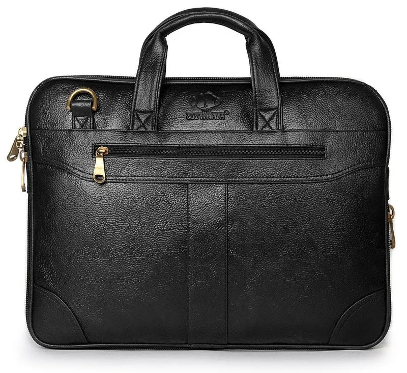 The Clownfish 15.6 inch Laptop Bag - Padded Compartment | Adjustable Strap | Brown