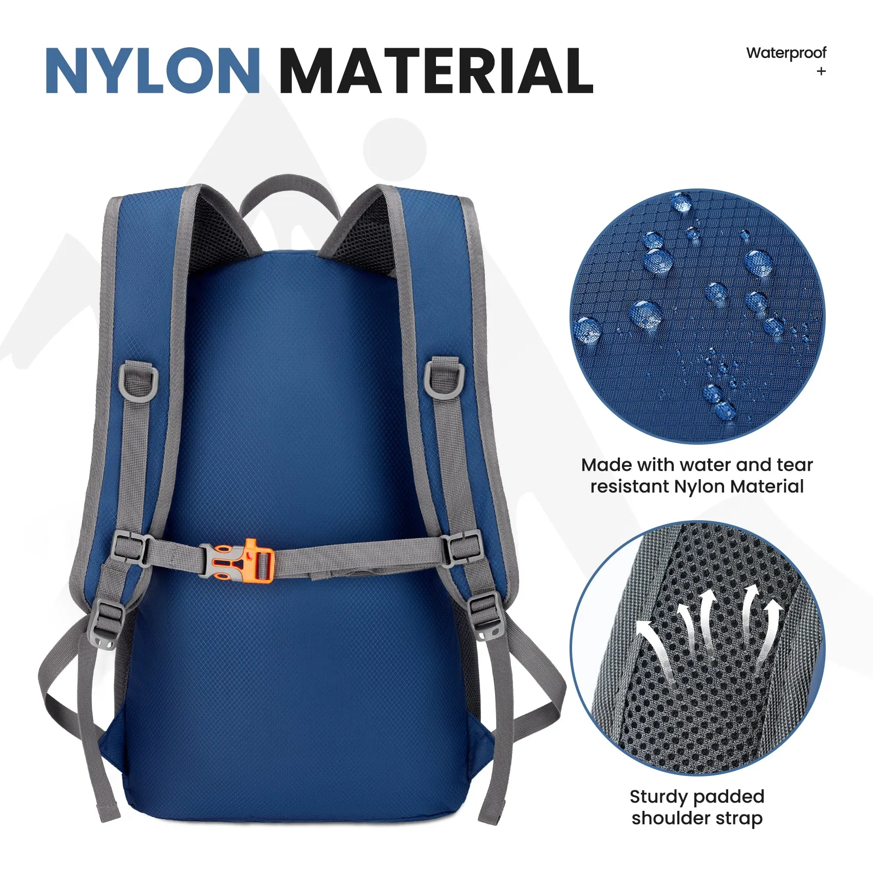 Venture Pal Navy Blue 35L Double-Layer Bottom & Shoulder Straps Sports Backpack