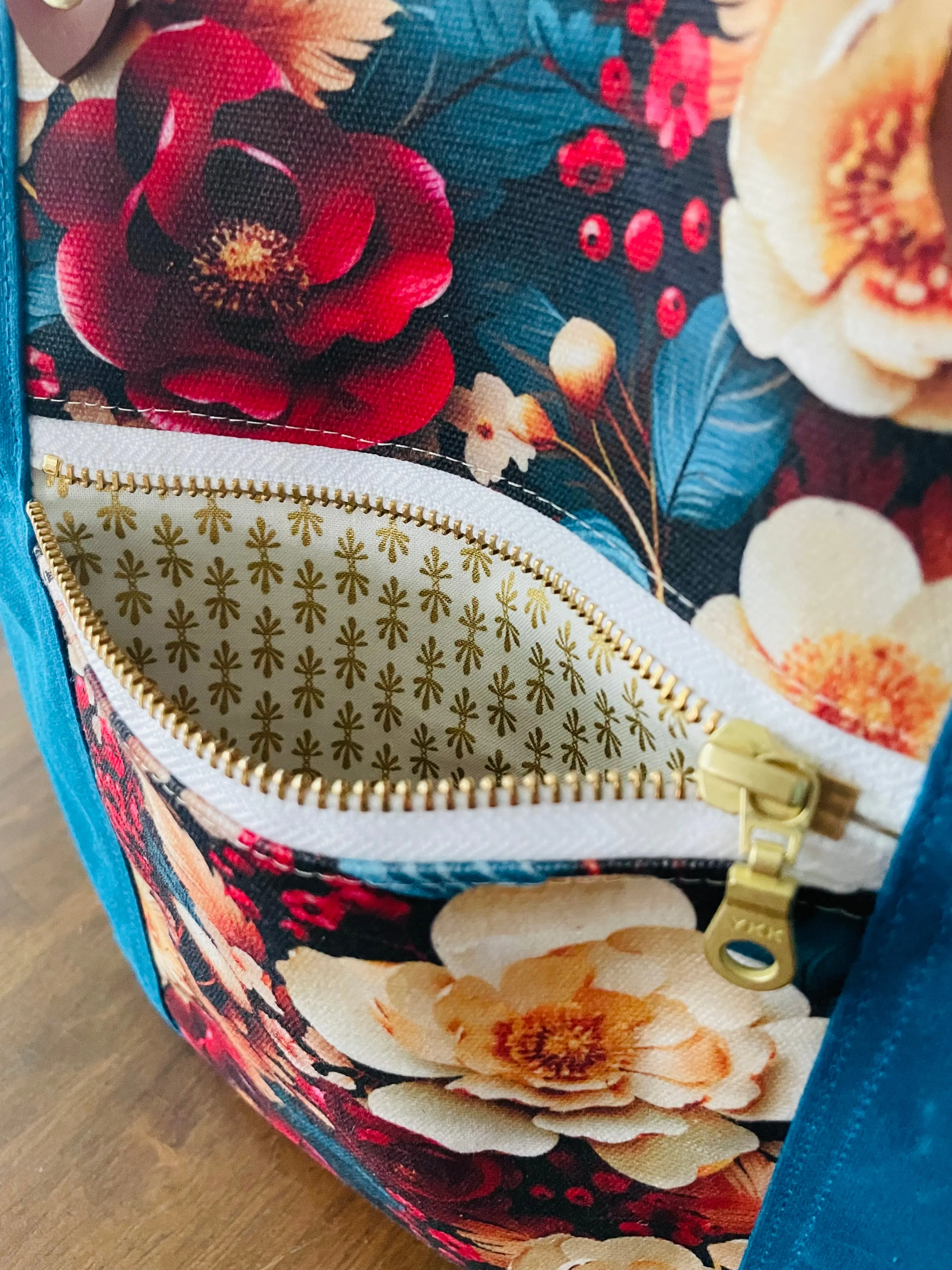 Waxed Canvas Crossbody Tote, Lagoon Blue
